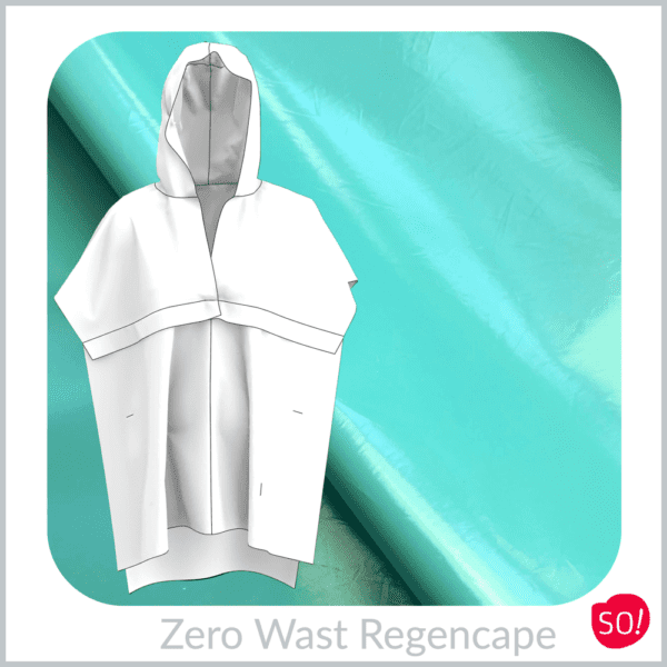 Beschichteter Stoff Aqua für das "Zero Waste Nähen" Regencape