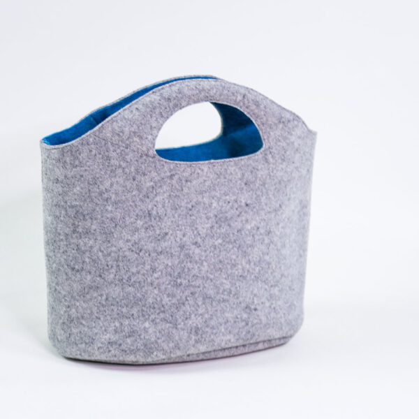 Schnittmuster Filztasche, grau mit blau