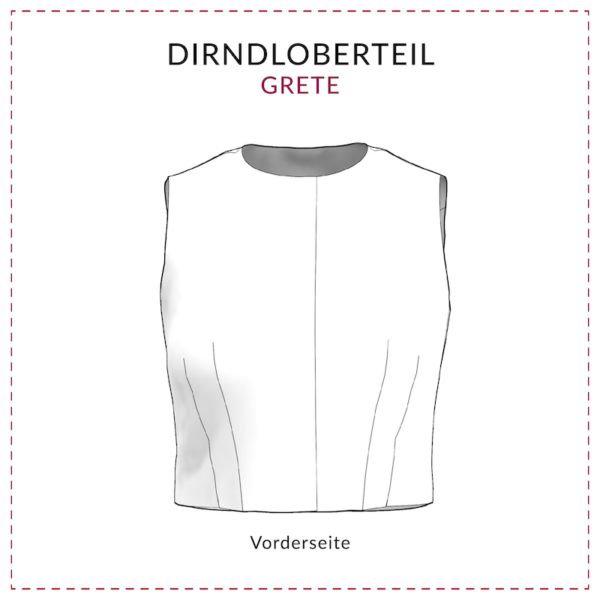 Schnittmuster Dirndl-Oberteil mit zwei Abnähern | Dirndl-Oberteil Schnittmuster | Dirndl Grete – Bild 2