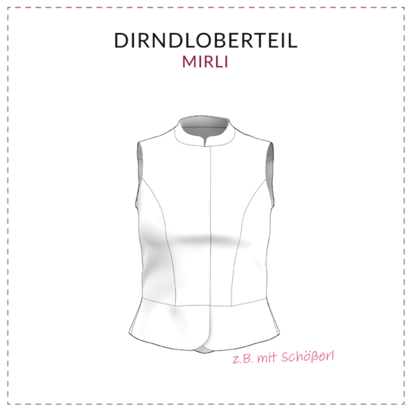 Schnittmuster Dirndl-Oberteil mit Stehkragen und Wiener Naht | Dirndl Schnittmuster "Mirli" – Bild 4