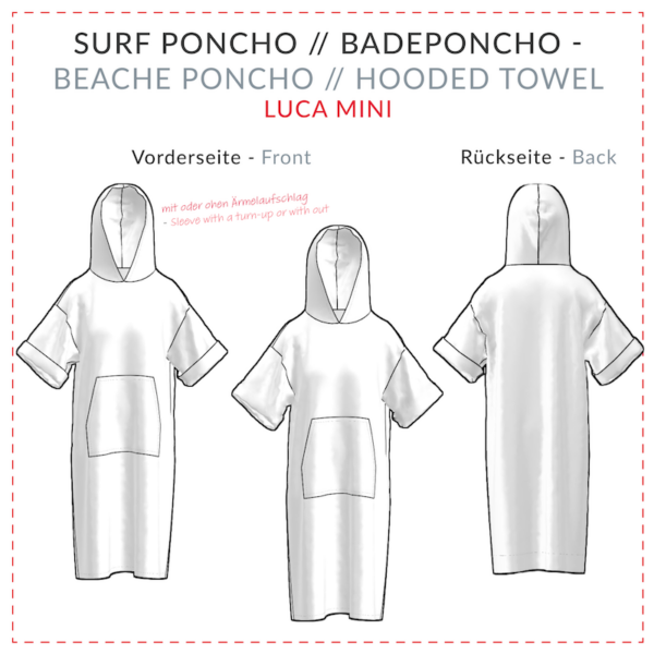 Schnittmuster Badeponcho Luca mini (98-164) | Kinder Badeponcho nähen – Bild 5