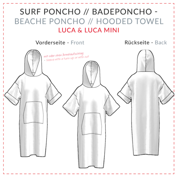 Surf Poncho Luca_Technische Zeichnung