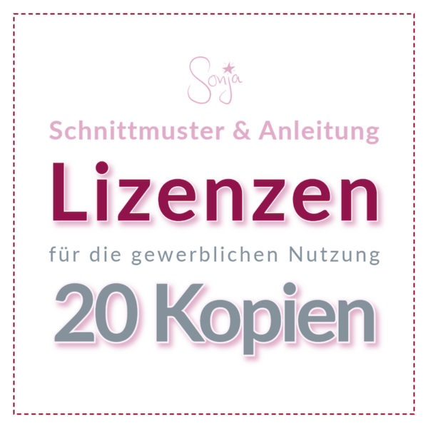 Schnittmuster Lizenzen für Nähkurse und Anfertigungen // Gewerbliche Lizenzen – Bild 2