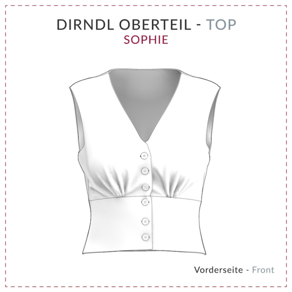 Dirndl Oberteil Schnittmuster "Sophie" | Dirndl Schnittmuster – Bild 2