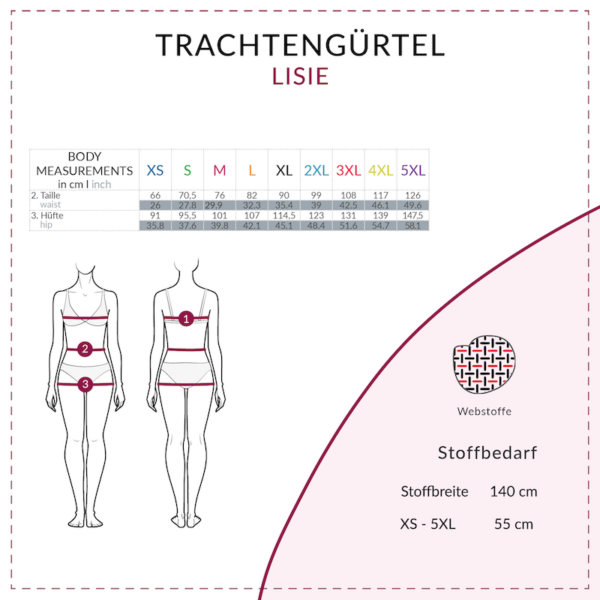 Schnittmuster Trachten-Gürtel | Schnittmuster Bindegürtel Lisie – Bild 4