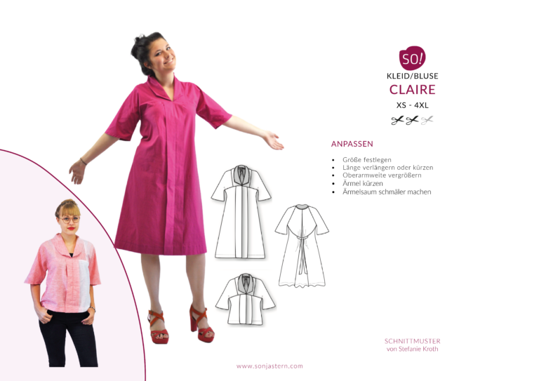 Schnittmuster Bluse-Kleid Claire anpassen