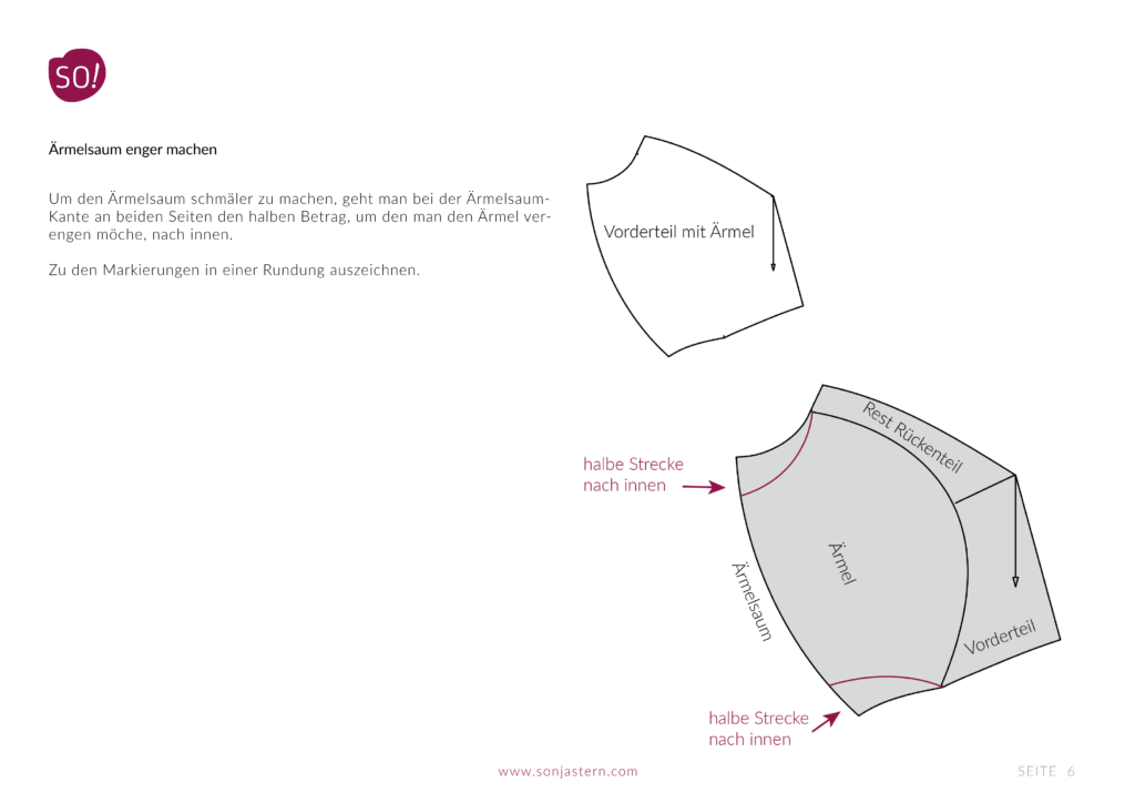 Ärmelsaum schmäler machen