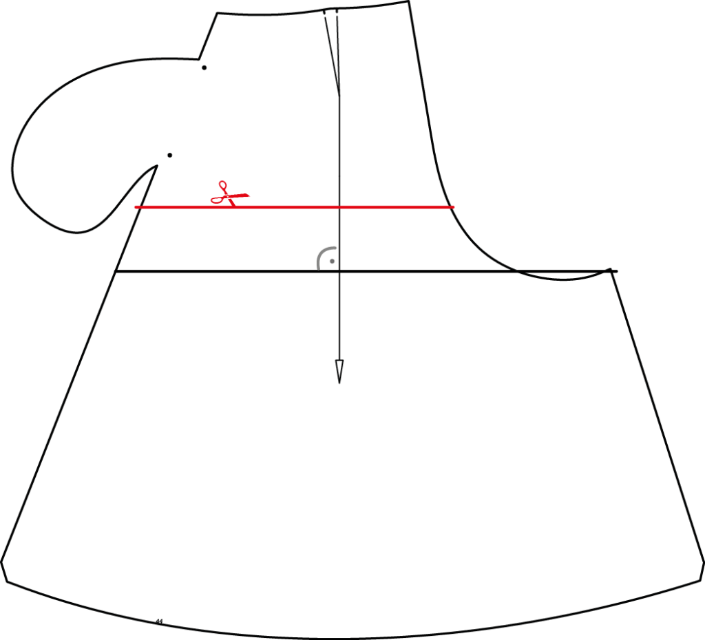 Hosenrock Schnittmuster anpassen, schnittkante