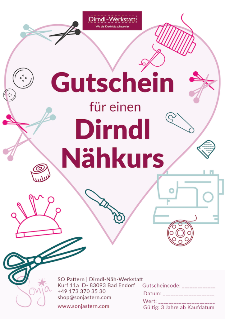 Valentins Gutschein Dirndl Naehkurs